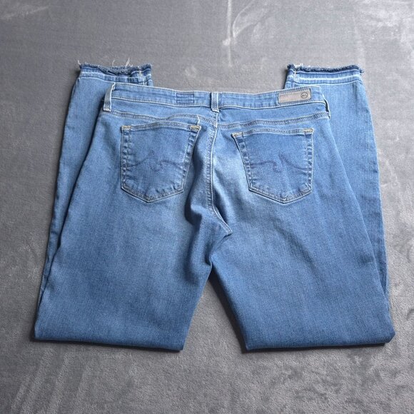 Adriano Goldschmied Stevie Ankle Slim Straight Jeans 29 Distressed Released Hem - Picture 2 of 9